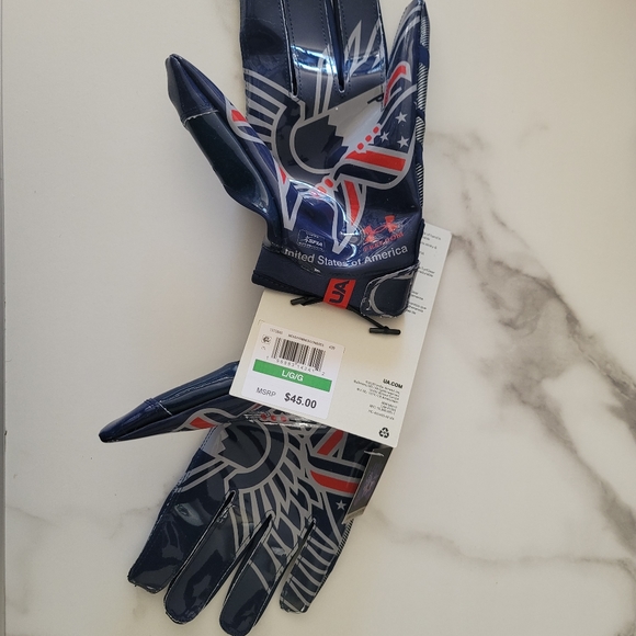 Under Armour UA F8 Novelty Limited Edition Football Gloves GlueGrip Men’s Size L - Picture 2 of 4